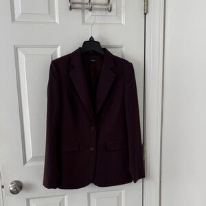 Theory Rich Burgundy Jacket with Burgandy lining